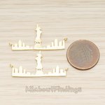 PD.1411 // Famous New York City Statue New York & Statue of Liberty Silhouette Bar Pendant, 1 Pc