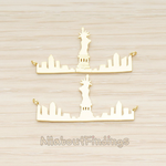 PD.1411 // Famous New York City Statue New York & Statue of Liberty Silhouette Bar Pendant, 1 Pc