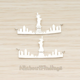 PD.1411 // Famous New York City Statue New York & Statue of Liberty Silhouette Bar Pendant, 1 Pc