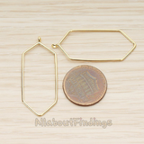 PD.1424 // Long Hexagon Link Frame Pendant, 2 Pc