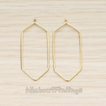 PD.1424 // Long Hexagon Link Frame Pendant, 2 Pc