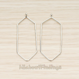 PD.1424 // Long Hexagon Link Frame Pendant, 2 Pc