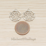 PD.1446 // Netted Round Link Dream Cattcher Pendant, 2 Pc