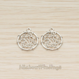 PD.1446 // Netted Round Link Dream Cattcher Pendant, 2 Pc