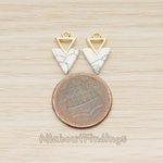 PD.1451-01 // White Colored Triangle Stone Mini Trinagle Link Charm Pendant, 2 Pc