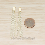 PD.1453 // Flat Cable Chain Rectangle Cap Top Tassel Pendant, 2 Pc