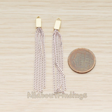 PD.1453 // Flat Cable Chain Rectangle Cap Top Tassel Pendant, 2 Pc