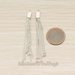 PD.1453 // Flat Cable Chain Rectangle Cap Top Tassel Pendant, 2 Pc