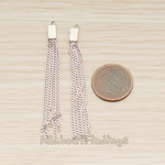 PD.1453 // Flat Cable Chain Rectangle Cap Top Tassel Pendant, 2 Pc