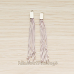 PD.1453 // Flat Cable Chain Rectangle Cap Top Tassel Pendant, 2 Pc