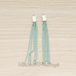 PD.1453 // Flat Cable Chain Rectangle Cap Top Tassel Pendant, 2 Pc