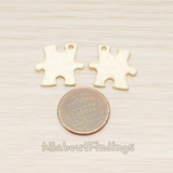 PD.1454 // H Shape Puzzle Piece Pendant, 2 Pc