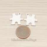 PD.1454 // H Shape Puzzle Piece Pendant, 2 Pc