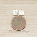 PD.1458 // Stone Square Frame Charm Pendant, 2 Pc