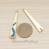 PD.1462 // Epoxy Art Decor Long Rectangle Bar Connector Pendant, 2 Pc