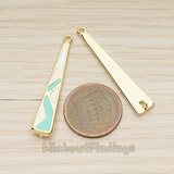 PD.1462 // Epoxy Art Decor Long Rectangle Bar Connector Pendant, 2 Pc