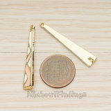 PD.1462 // Epoxy Art Decor Long Rectangle Bar Connector Pendant, 2 Pc