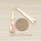 PD.1462 // Epoxy Art Decor Long Rectangle Bar Connector Pendant, 2 Pc