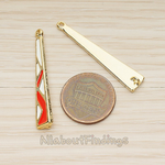 PD.1462 // Epoxy Art Decor Long Rectangle Bar Connector Pendant, 2 Pc