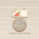 PD.1464-01 // Epoxy Painted Double Triangle in Square Pendant, 2 Pc