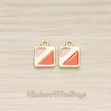 PD.1464-01 // Epoxy Painted Double Triangle in Square Pendant, 2 Pc