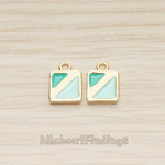 PD.1464-01 // Epoxy Painted Double Triangle in Square Pendant, 2 Pc