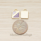 PD.1464-01 // Epoxy Painted Double Triangle in Square Pendant, 2 Pc