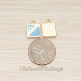 PD.1464-01 // Epoxy Painted Double Triangle in Square Pendant, 2 Pc