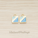 PD.1464-01 // Epoxy Painted Double Triangle in Square Pendant, 2 Pc