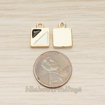 PD.1464-01 // Epoxy Painted Double Triangle in Square Pendant, 2 Pc