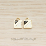 PD.1464-01 // Epoxy Painted Double Triangle in Square Pendant, 2 Pc