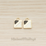 PD.1464-01 // Epoxy Painted Double Triangle in Square Pendant, 2 Pc