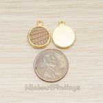 PD.1469 // Synthetic Leather Round Framed Pendant, 2 Pc