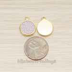 PD.1469 // Synthetic Leather Round Framed Pendant, 2 Pc