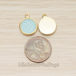 PD.1469 // Synthetic Leather Round Framed Pendant, 2 Pc