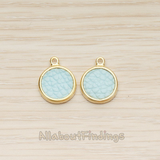 PD.1469 // Synthetic Leather Round Framed Pendant, 2 Pc