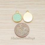 PD.1469 // Synthetic Leather Round Framed Pendant, 2 Pc