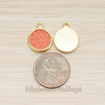 PD.1469 // Synthetic Leather Round Framed Pendant, 2 Pc