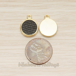 PD.1469 // Synthetic Leather Round Framed Pendant, 2 Pc