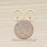 PD.1474 // Simple Round Link with Bead Prong Pendant, 2 Pc