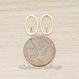 PD.1475 // Simple Oval Link with Bead Prong Pendant, 2 Pc