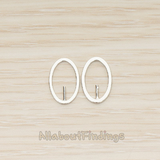 PD.1475 // Simple Oval Link with Bead Prong Pendant, 2 Pc