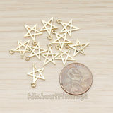 PD.1481 // Simple Drawing Star Link Charm Pendant, 2 Pc