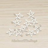 PD.1481 // Simple Drawing Star Link Charm Pendant, 2 Pc