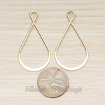 PD.1488 // Flattened Bottom Twisted Top Teardrop Link Pendant, 2 Pc