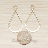 PD.1488 // Flattened Bottom Twisted Top Teardrop Link Pendant, 2 Pc