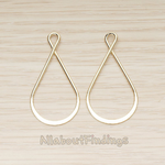 PD.1488 // Flattened Bottom Twisted Top Teardrop Link Pendant, 2 Pc