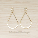 PD.1488 // Flattened Bottom Twisted Top Teardrop Link Pendant, 2 Pc