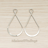 PD.1488 // Flattened Bottom Twisted Top Teardrop Link Pendant, 2 Pc