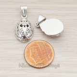 PD.149 // Plated Floral Lady Bug Pendant, 2 Pc